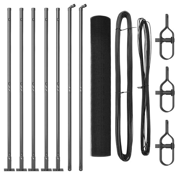 vidaXL Стълб за ограда. Сив 10 x 1 м (мрежа 12 x 12 мм) Стомана