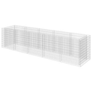 vidaXL Габион повдигната леха, поцинкована стомана, 450x90x100 cм