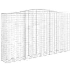 vidaXL Дъговидна габионна кошница 400x50x220/240 см поцинковано желязо