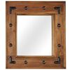 vidaXL Огледало, акациево дърво масив, 50x50 см