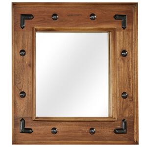 vidaXL Огледало, акациево дърво масив, 50x50 см