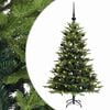 vidaXL Изкуствена коледна елха с топки 120 см 150 LED светодиода