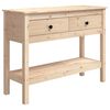 vidaXL Конзолна маса 100x35x75 см борово дърво масив