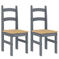 vidaXL Трапезни столове 2 бр сиви 40x46x99 см бор масив