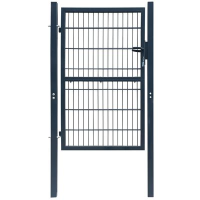 vidaXL Порта за ограда, стомана, 106x248 см, антрацит