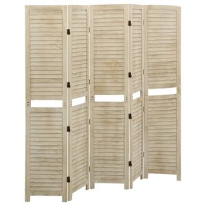 vidaXL Параван за стая, 5 панела, 175x165 cм, пауловния масив