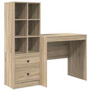 vidaXL Бюро Сонома дъб 125,5 x 50 x 127 см 2 бр.