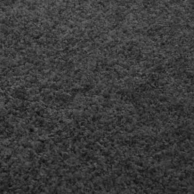 vidaXL Шаги килим с дълъг косъм, антрацит, 140x200 cm