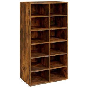 vidaXL Етажерка за обувки, опушен дъб, 54x34x100,5 см, инженерно дърво