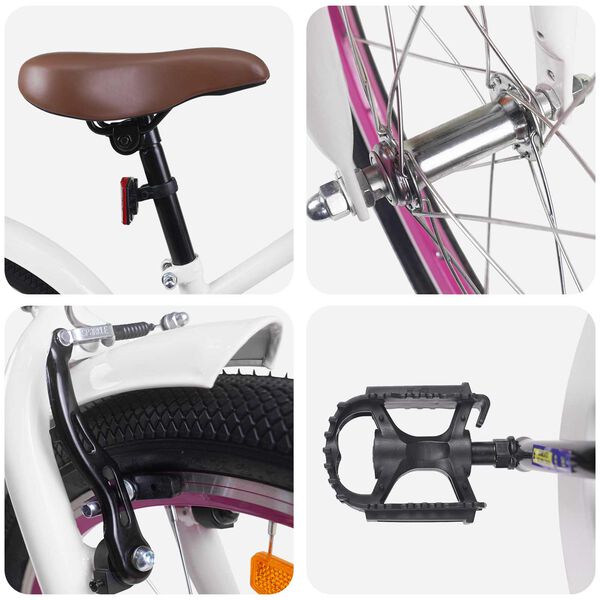 vidaXL Детски Велосипед 22 инча за деца на възраст 7-12 години Бяло