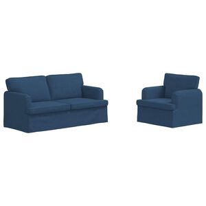 vidaXL Комплект дивани 2 pcs Синьо 162 x 80 x 85 см текстил