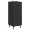 vidaXL Чекмеджетен шкаф Черно 33 x 34,5 x 90 см Инженерна дървесина