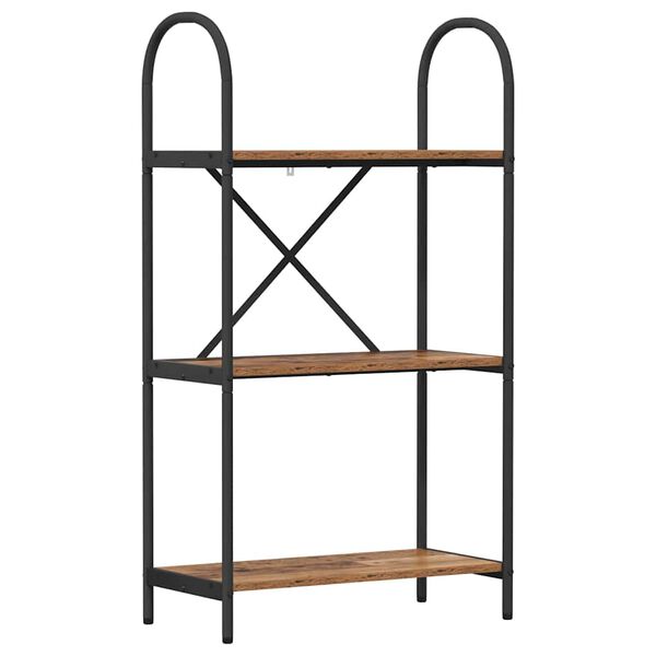 vidaXL Рафт за книги Старо дърво 60 x 30 x 109 см Инженерно дърво