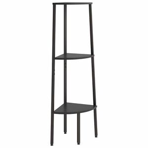 vidaXL Ъглова етажерка с 3 рафта черна 45,5x31,5x120 см