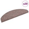 vidaXL Изтривалки за стълби, самозалепващи се, 20 бр., 65x21x4 см, светлокафяви, полукръгли, големи