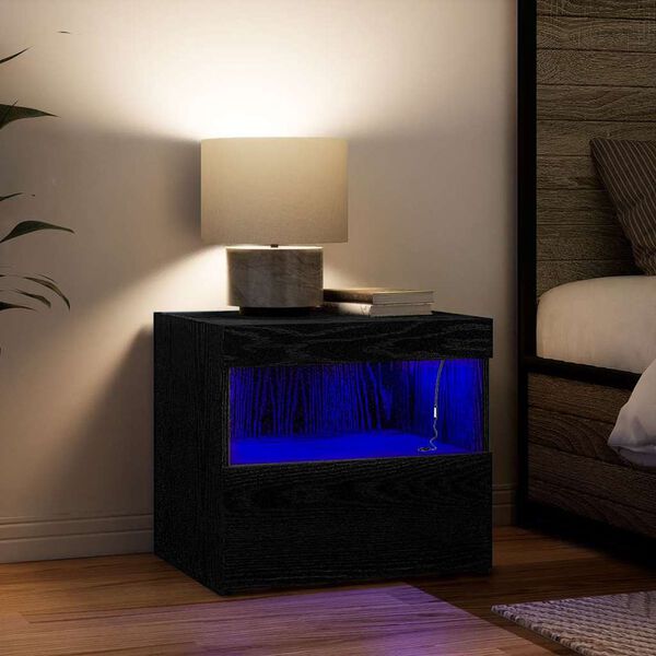 vidaXL Нощен шкаф Черния дъб 50 x 40 x 45 cm Инженерно дърво