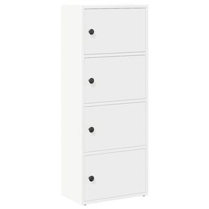 vidaXL Библиотека, бяла, 40x24x102 см, инженерно дърво