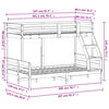 vidaXL Двуетажно легло, 80x200/120x200 см, бяло, борово дърво масив