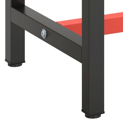 vidaXL Рамка за работна маса матово черно и червено 110x50x79 см метал