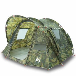 vidaXL Риболовна палатка за 2 души, камуфлаж, водоустойчива