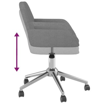 vidaXL Въртящ се офис стол, светлосив, текстил