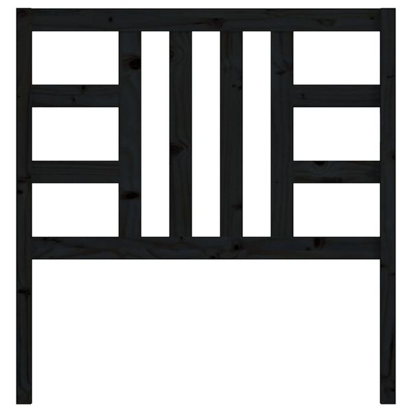 vidaXL Горна табла за легло, черна, 96x4x100 см, бор масив