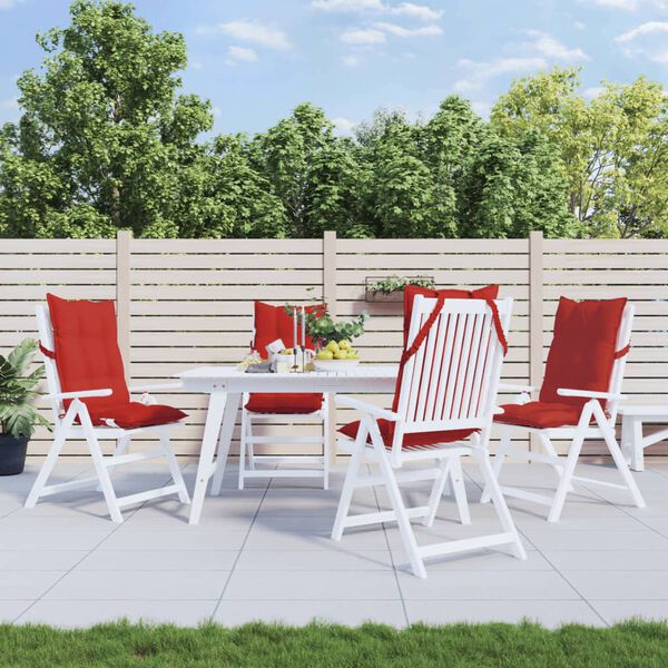 vidaXL Възглавници за столове с облегалка 4 бр червени Оксфорд плат