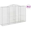 vidaXL Габионни кошници арка 12 бр 300x50x180/200см поцинковано желязо