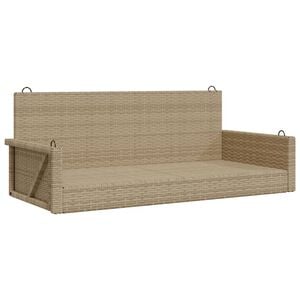 vidaXL Пейка люлка, бежова, 119x56x48 см, полиратан