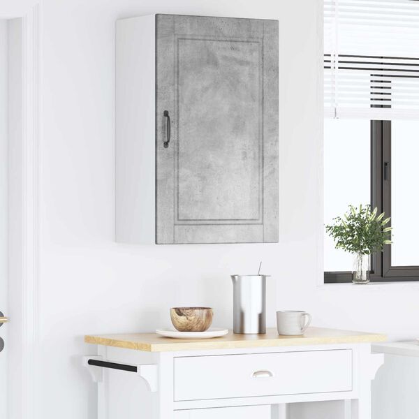 vidaXL Кухненски шкаф Циментено сиво 50 x 31 x 80 см Инженерно дърво