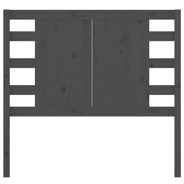 vidaXL Табла за спалня, сива, 106x4x100 см, бор масив