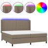 vidaXL Боксспринг легло с матрак и LED, таупе, 200x200 см, плат