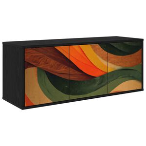 vidaXL Стенен телевизионен шкаф BONN 102 x 33 x 40 см Черен дъб