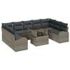 vidaXL Градински Софа Комплект 10 бр. Сив полиратан
