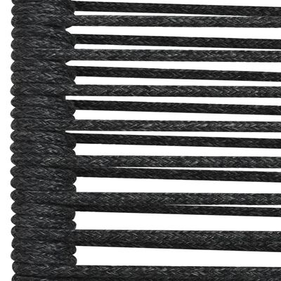 vidaXL Градински трапезен комплект 7 части памучно въже стомана черен