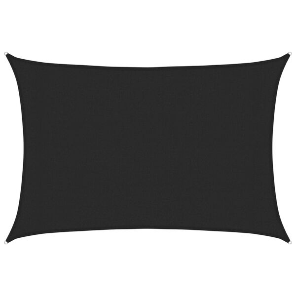 vidaXL Платно-сенник, 160 г/м², черно, 3x4,5 м, HDPE