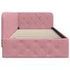 vidaXL Ъглова рамка за легло с таблото Розово 100 x 200 cm Кадифе