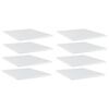 vidaXL Рафтове, 8 бр, бял гланц, 40x50x1,5 см, инженерно дърво