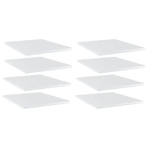 vidaXL Рафтове, 8 бр, бял гланц, 40x50x1,5 см, инженерно дърво