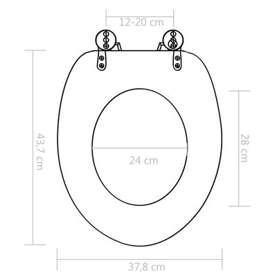 vidaXL Тоалетна седалка с плавно затваряне, МДФ капак, винтидж дизайн