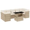vidaXL Градински диван с възглавници, 8 части, бежов полиратан