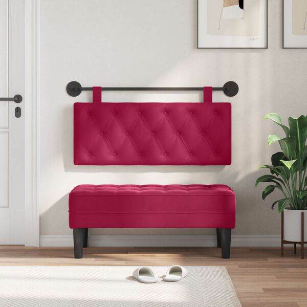 vidaXL Висяща табла Виненочервен 110 x 55 x 7 см Кадифе