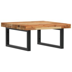 vidaXL Стенен рафт за мивка, стомана и масивно дърво акация