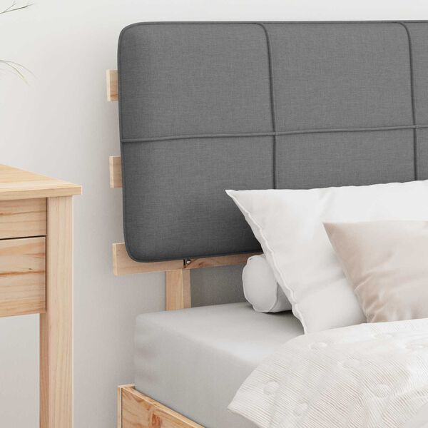 vidaXL Леглова рамка с тапицирана гръбна част Светлосиво 100 x 200 cm