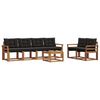 vidaXL Комплект дивани за открито 7 pcs Естествено и черно