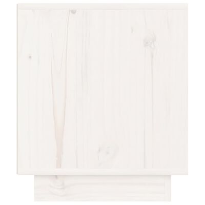 vidaXL Нощни шкафчета, 2 бр, бели, 40x34x40 см, борово дърво масив