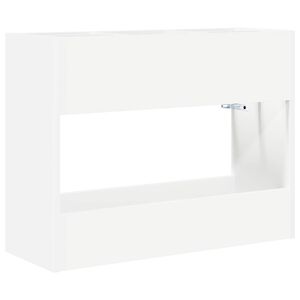 vidaXL Стойка за чадър Бяло 65 x 24 x 50 см Инженерна дървесина