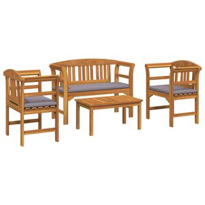 vidaXL Комплект за лятна градина с рози 4 pcs Солидно акациево дърво