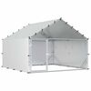 vidaXL Кокошарник с покрив Сребристо 200 x 200 x 150 cm