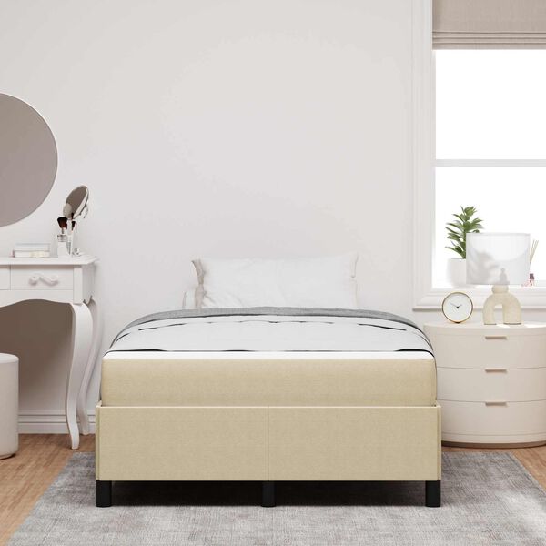 vidaXL Рамка за легло с матрак Светлозелено сиво 120 x 200 cm текстил